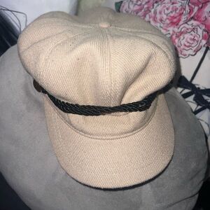 TIME AND TRU Beige Cap with Black Accent